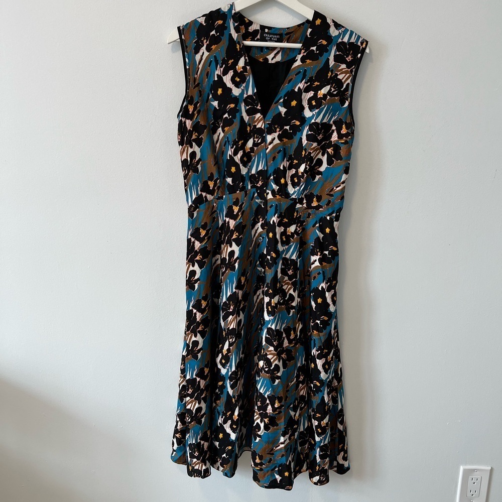 Designer Creatures of the Wind Satin Midi Dress